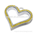 glasses heart shaped photo frame pendant customize logo rhinestone heart charm